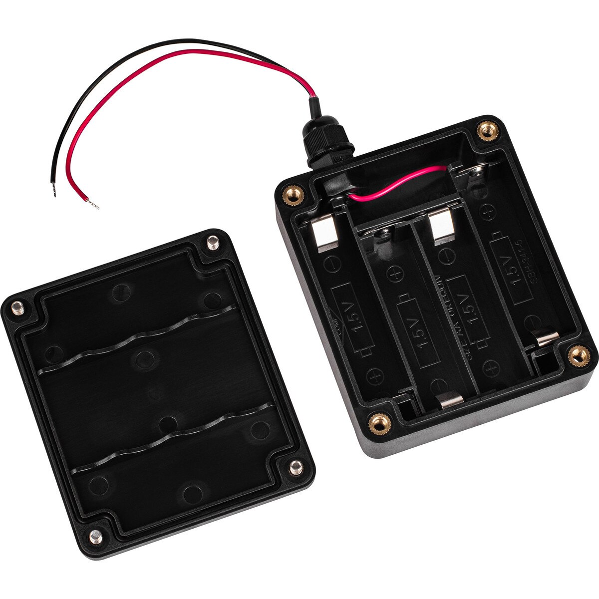 4 x AA IP68 Waterproof Battery Holder with 5" Wire Leads